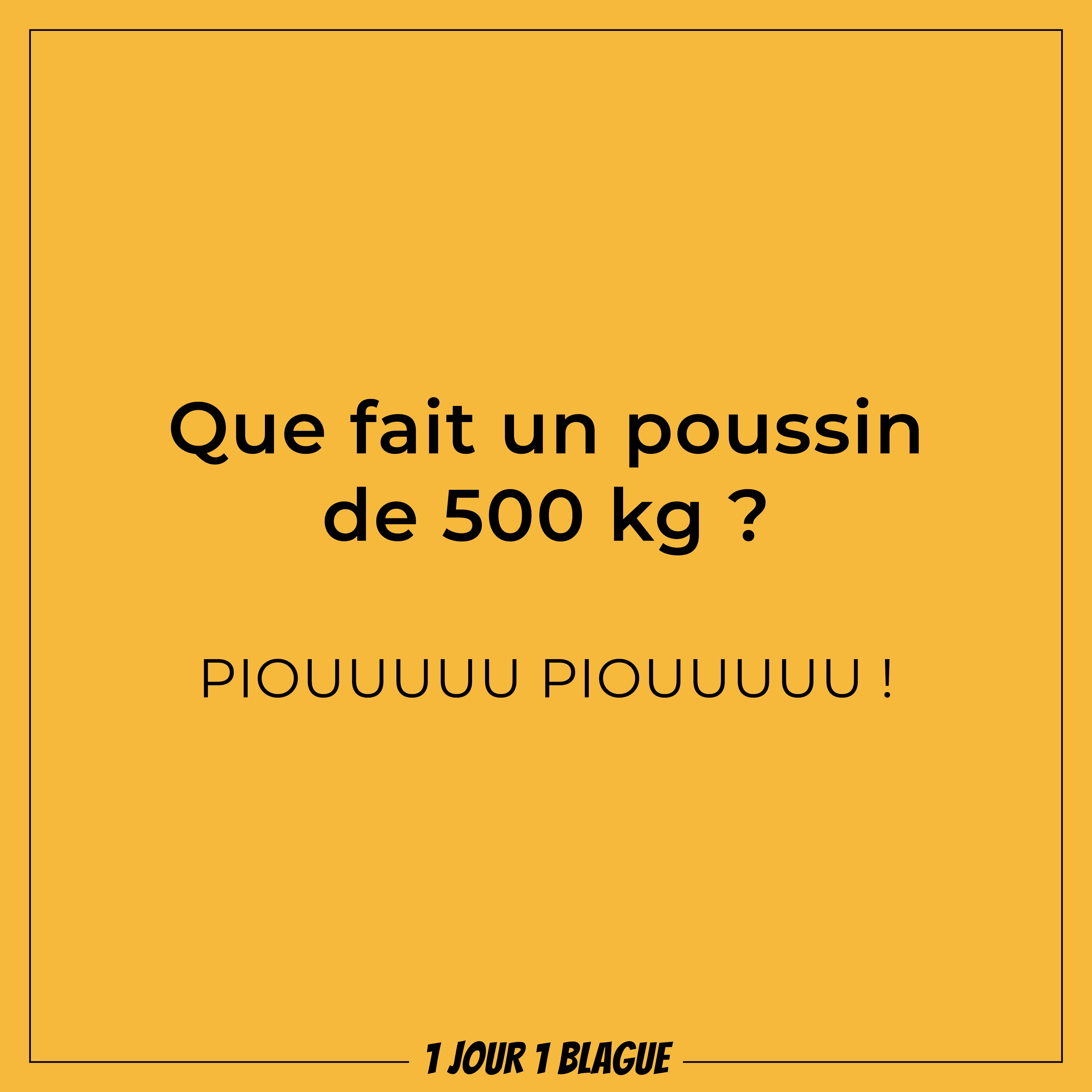 1 Jour 1 Blague Que Fait Un Poussin De 500 Kg