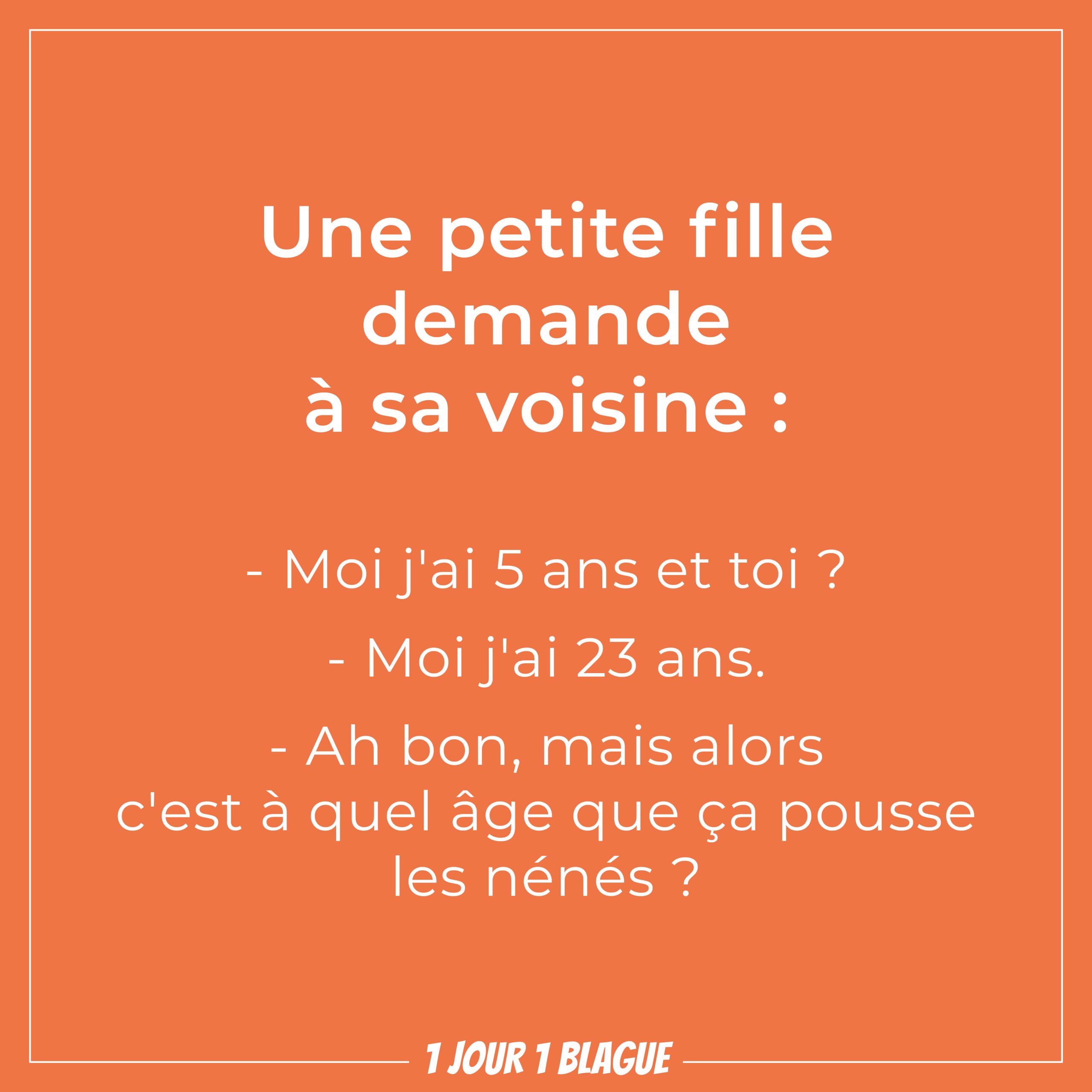 1 jour 1 blague | Une petite fille demande à sa voisine